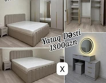 Yataq dəsti – 1300 AZN Müasir dizaynlı tam komplekt: - 1 ədəd yumşaq — 1