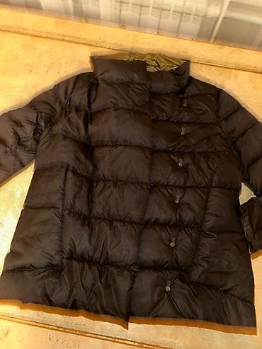 Qara rəngli, qalın puff (quilted) qadın/kişi qış gödəkçəsi. - İkiüzlü