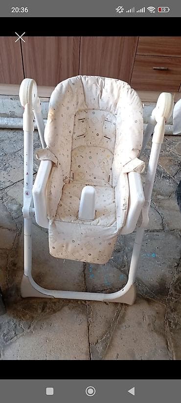Uşaq yemək stulu/bağlayıcı oturacaq - Sabit metal karkas, geniş dayaq — 1