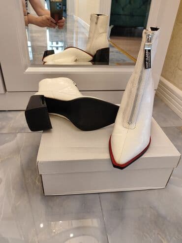 qiz ucun botlar: Doreen Doris qadın botları - Rəng: ağ (qırmızı konturlu alt kənar) - — 4