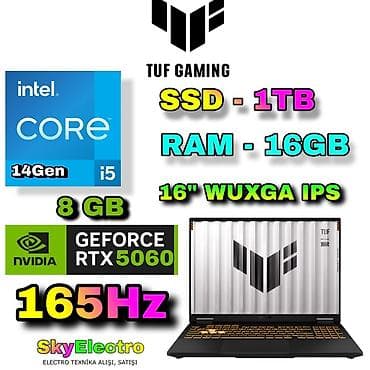 hard disk ssd: Yeni ASUS TUF Gaming, 16 ", Intel Core i5, 1 TB, Ödənişli çatdırılma, Rayonlara çatdırılma, Pulsuz çatdırılma — 1