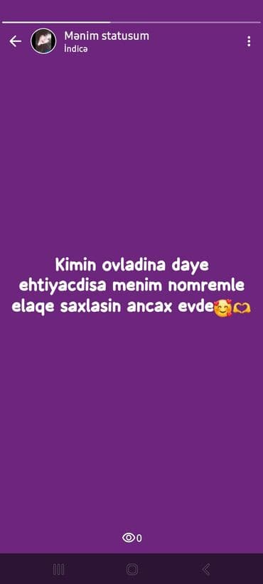 Salam Əlaqə nömrəsi ilə əlaqə saxlaya bilərsiniz. Yalnız evdə xidmət