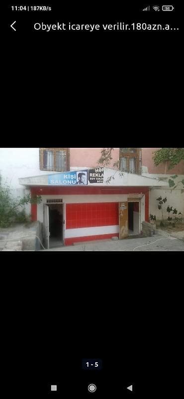 gözəllik salonu adları: İcarəyə obyekt – “Kişi salonu” üçün hazır yer - Fasadda hazır vitrin — 1