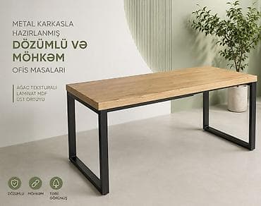 Məhsul: Metal karkaslı ofis masası Təsvir: - Dözümlü və möhkəm