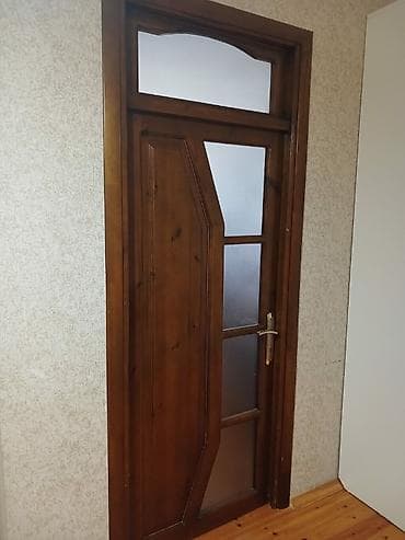 taxta qapı alıram: Taxta otaq qapıları dəsti - Material: tam ağac (rəng: tünd qəhvəyi) — 2