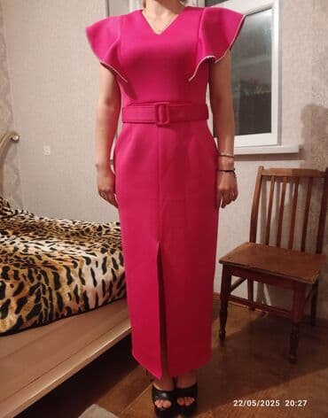 çəhrayı qadın ətəkləri: Ziyafət donu, Midi, XL — 1