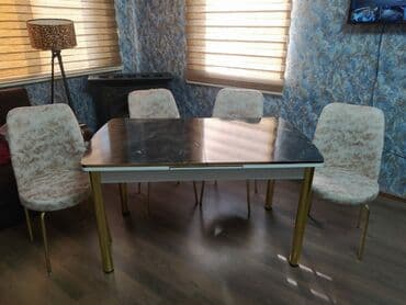 yigilib acilan stollar: Mətbəx üçün, Yeni, Açılan, Dördbucaq masa, 4 stul — 17