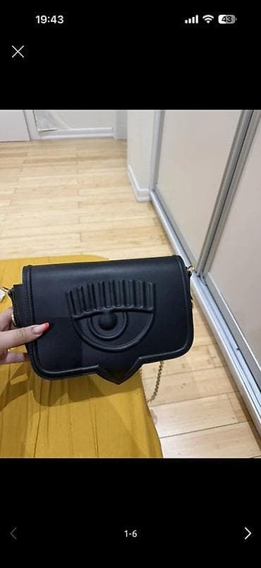 Qadın çantası – qara rəng, çiyin/xaçdan asma tipli - Material: süni