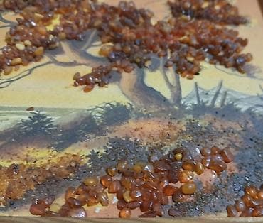 Bayram məhsulları: Картина из натурального янтаря. - Mövzu: gün batımında dəniz — 3