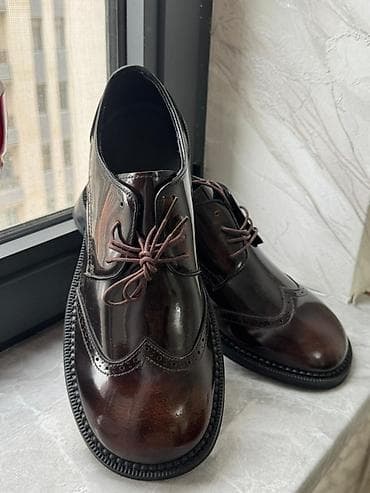 Туфли: Kişi dəri ayaqqabısı – klassik broq (wingtip) dizayn - Rəng: tünd — 2