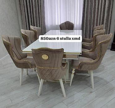 ağ qorka: Qonaq otağı üçün, Dördbucaq masa, 6 stul — 1