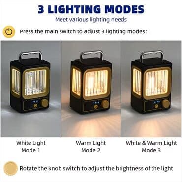 cadır kamp: Kamp feneri 🔺hem ag hem de sarimtil isiq verir 🔺hem gunes paneli hemde — 2