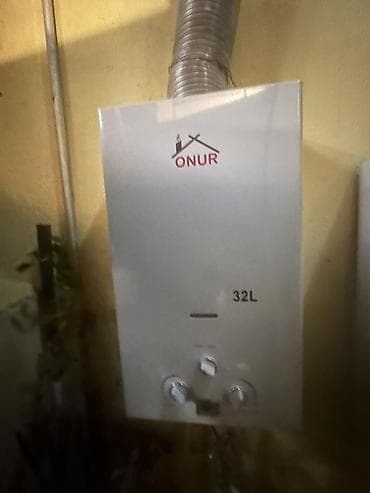 su filtir: ONUR markalı qazla işləyən su qızdırıcısı (geyzer) - Tutumu: 32L - Ön — 2