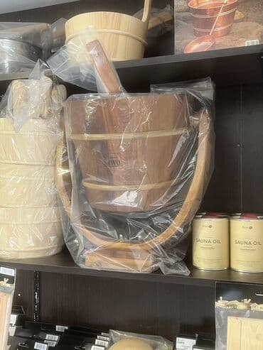 ведро для бани: Sauna aksesuarları Sauna vedrə qaşıq Sauna papağı Sauna aromatı — 24