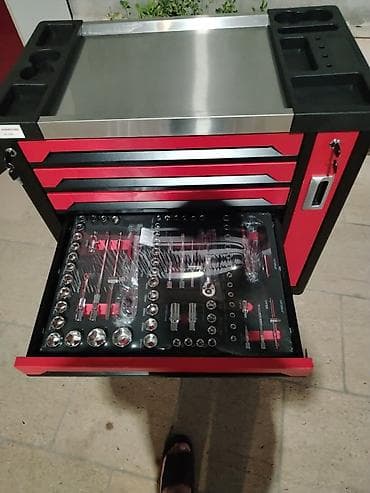 elektrik mişarı satılır: Rulonlu alətlər arabası – çoxçekməcəli, paslanmayan polad iş səthi ilə — 6