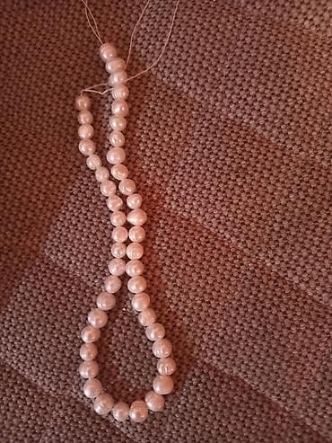 Ağ inci tonlarında dekorativ muncuq dəsti - Material: parlaq, sfera — 2