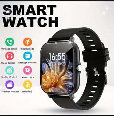 Smart saat, Smart, Sensor ekran, rəng - Qara