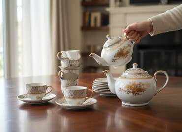 купить айфон 4: Чайный набор, цвет - Белый, 6 персон, Турция — 1