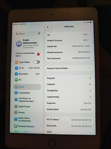 ipad mini 5 qiymet: Apple iPad mini (5-ci nəsil) planşet - Model nömrəsi: MUU52RK/A - — 2