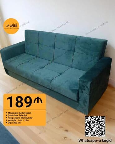 divan koja: Divan, Yeni, Açılan, Bazalı, Vеlur parça, Ödənişli çatdırılma — 1