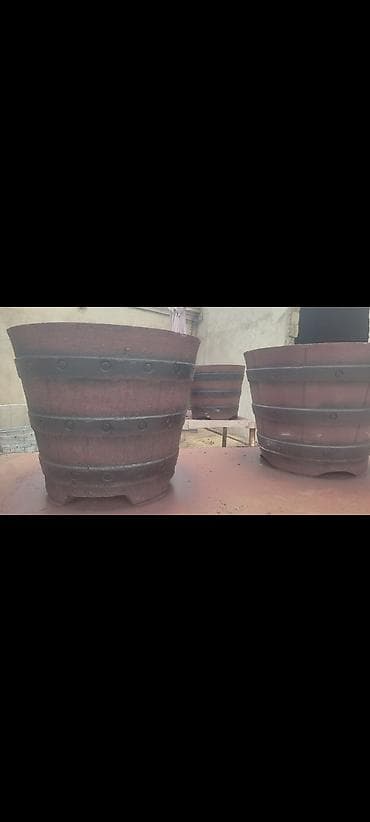 dekorativ sam agaclari: Beton dekorativ puşka formalı iri gülqabları - Material: Armaturla — 3