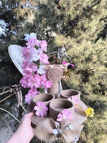 Şəkillər, tablolar: Novruz temalı əl işləri – dekorativ kompozisiyalar və səbətlər - Jut — 5