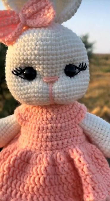 Yumşaq oyuncaqlar: Amigurumi dovşan oyuncağı – əl işi toxunma - Material: yumşaq — 7