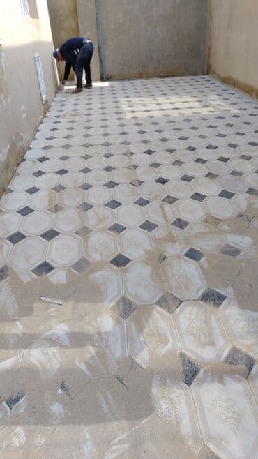Tamet (bardür və səki daşı) döşəmə xidməti - Həyətyanı sahə, qaraj