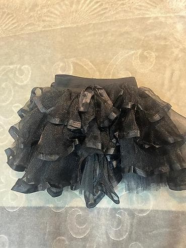 Qara rəngli qız uşaq ətəyi – çoxqatlı tüllü model - Rəng: qara -