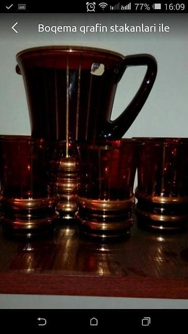 Qrafin 6 eded stakani ile,boqemadir