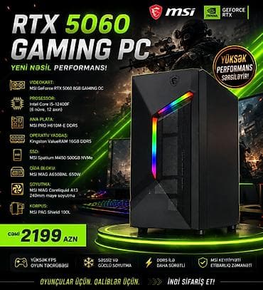 🔥RTX 5060 GAMING. Yeni nəsil performans axtaranlar üçün ideal sistem!