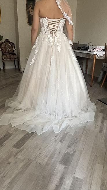 Свадебные платья и аксессуары: Teze Zərif gəlinlik dəsti - Siluet: A-line/prinsessa kəsim, yüngül və — 3