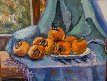 təbiət şəkilləri: Yağlı boya ilə çəkilmiş, xurma meyvələrinin təsvir olunduğu natürmort — 1