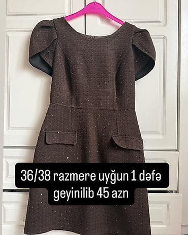 Qəhvəyi rəngdə zərif toxumalı qısa don. - Ölçü: 36/38 uyğun - Model — 1