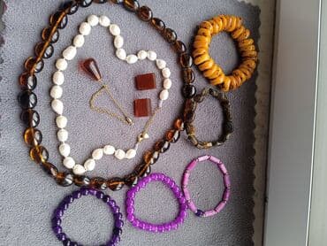 Lincoln: Təbii kəhrəba aksesuar dəsti - Material: 100% təbii kəhrəba (sarı — 7