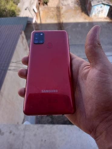 Samsung Galaxy A21S, 32 GB, rəng - Qırmızı, Barmaq izi, İki sim kartlı
