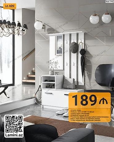 dolab skaf: Dəhliz dolabı – Kod: 1742 – Ölçülər: 40 × 200 × 100 sm – Rəng — 1