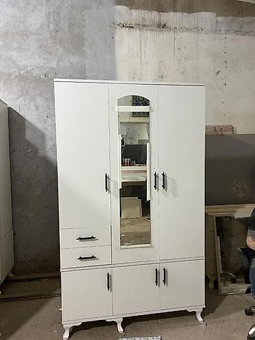 elle cekilen sekiller: 2 qapılı, Güzgülü, Ağ, Digər material, Açılan, Düz dolab — 2
