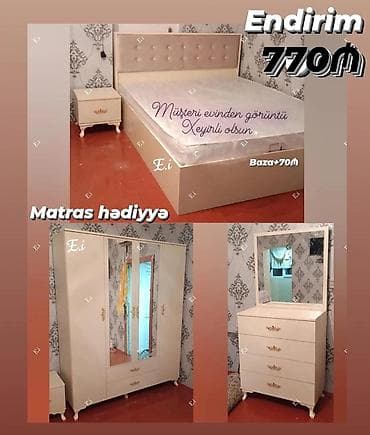 Yataq otağı dəsti - Dəst tərkibi: - Yumşaq başlıqlı iki nəfərlik