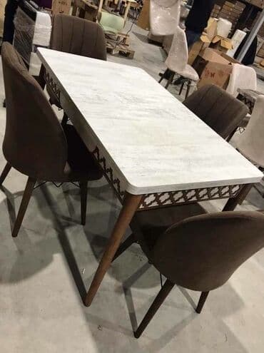 Masa və oturacaq dəstləri: Mətbəx üçün, Yeni, Açılan, Dördbucaq masa, 4 stul — 5