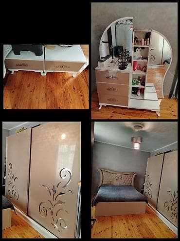 Yataq otağı mebel dəsti - Rəng və üslub: Bej–şampan tonlarında