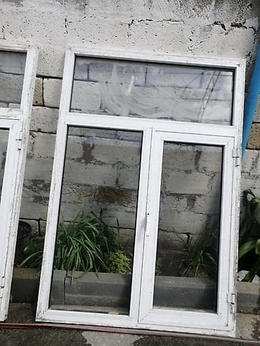 plastic qapi: İşlənmiş Təkqat şüşə paketi Plastik pəncərə, Еni: 116 sm, Uzunluğu: 170 sm — 2