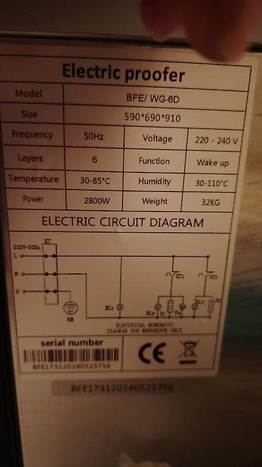 tost coreyi: Peç və xəmir qaldırma şkafı (proofer) dəsti - Elektrik proofer: Model — 4