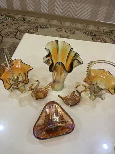 guldanlar: Şüşə dekor dəsti - Rəng: iris effektli qızılı-şəffaf tonlar — 4