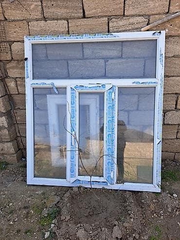 Məhəccərlər: PVC pəncərə bloku - Material: Ağ rəngli PVC profil - Konstruksiya — 1