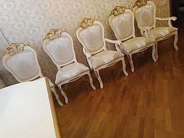 stol uzlukleri: Qonaq otağı üçün, İşlənmiş, Açılan, Oval masa, 8 stul — 5