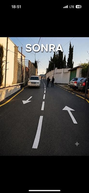 Keyfiyyetli asfalt işleri gorulur.Binalarin heyetine,yollara kucelere — 4