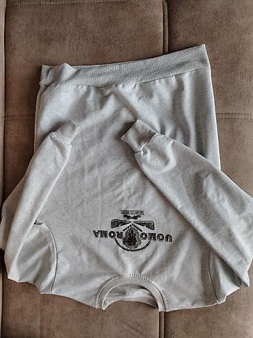 dəs paltar: UOMO ROMA loqolu boz svitşört - Rəng: açıq boz (melanj) - Model — 4