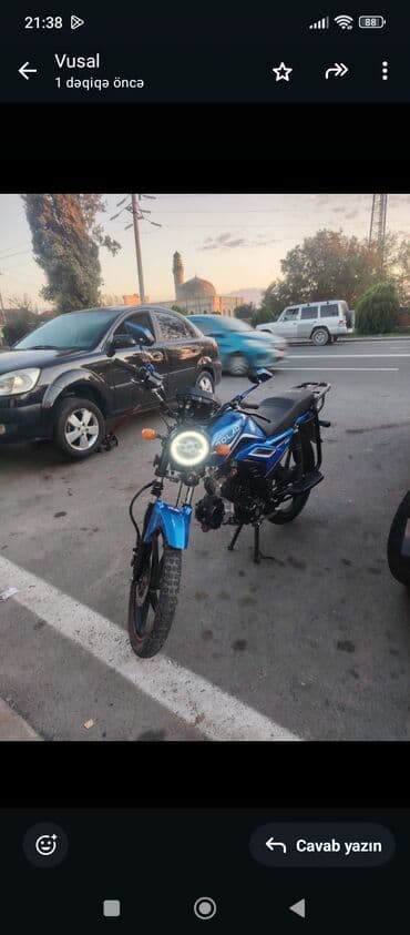 дом на колесах turbo az: Motosiklet – Polad markalı, mavi rəng - Öndə dairəvi LED halqa fənər — 1