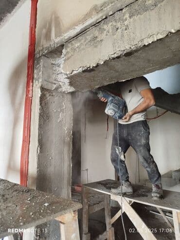 qabyuyan təmiri: #Betonkesme #betondeşmə Beton kubik kərpic - dən kəsim deşim — 16